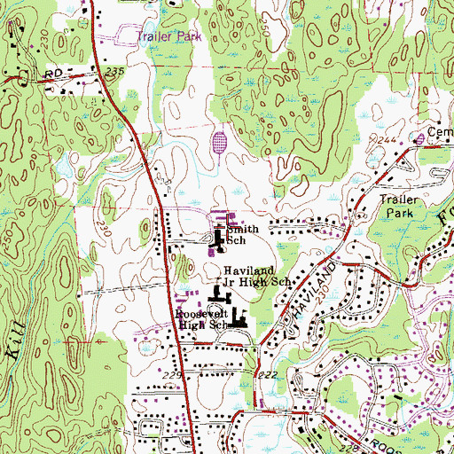 Topographic Map of Smith School, NY