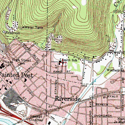 Topographic Map of Calvin U Smith Elementary School, NY
