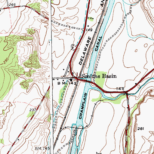 Topographic Map of Smiths Basin, NY