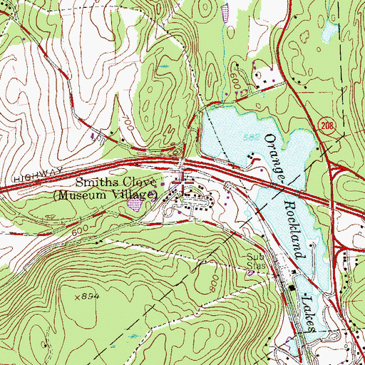 Topographic Map of Smiths Clove, NY