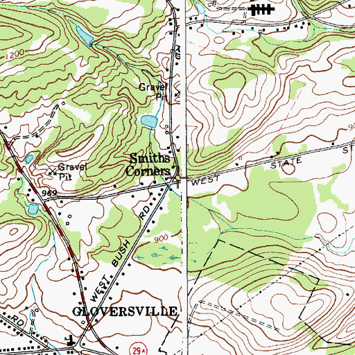 Topographic Map of Smiths Corners, NY