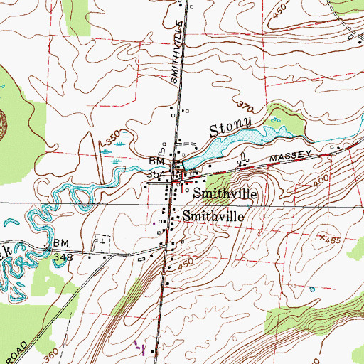 Topographic Map of Smithville, NY