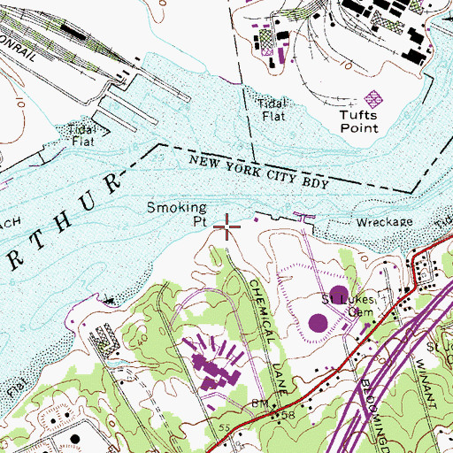 Topographic Map of Smoking Point, NY