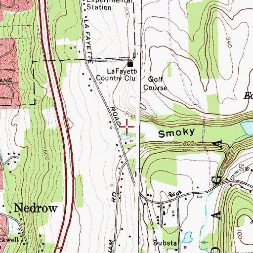 Topographic Map of Smoky Hollow, NY