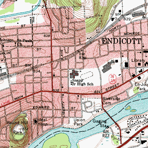 Topographic Map of Jennie F Snapp Middle School, NY