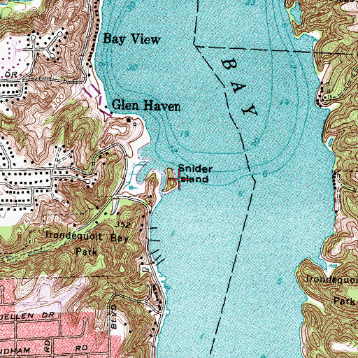 Topographic Map of Snider Island, NY