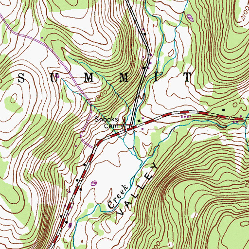 Topographic Map of Snooks Cemetery, NY