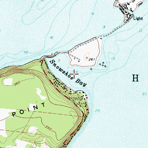 Topographic Map of Snowshoe Bay, NY