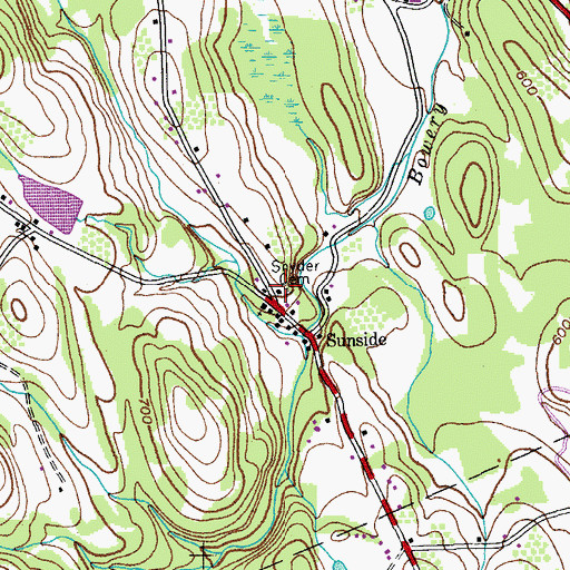 Topographic Map of Snyder Cemetery, NY