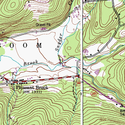 Topographic Map of Snyder Creek, NY