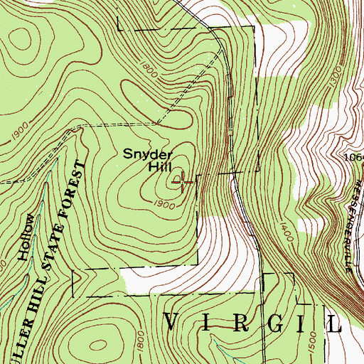 Topographic Map of Snyder Hill, NY