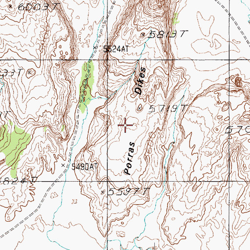 Topographic Map of Porras Dikes, AZ