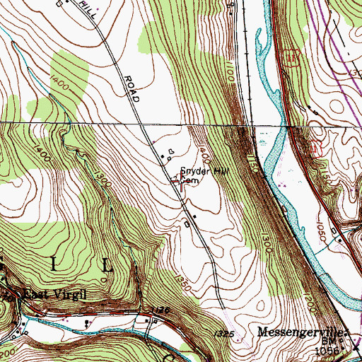 Topographic Map of Snyder Hill Cemetery, NY