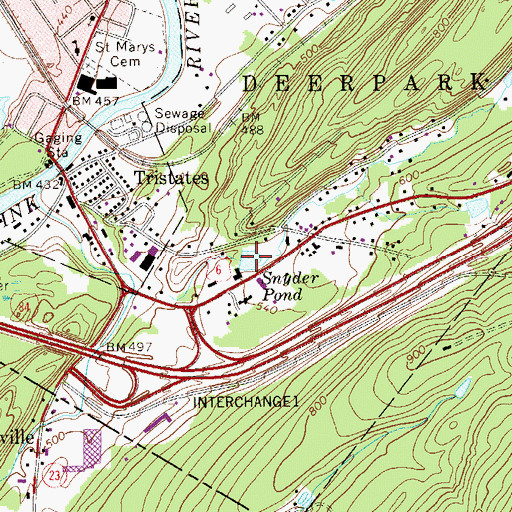 Topographic Map of Snyder Pond, NY