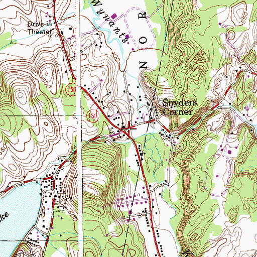 Topographic Map of Snyders Corner, NY