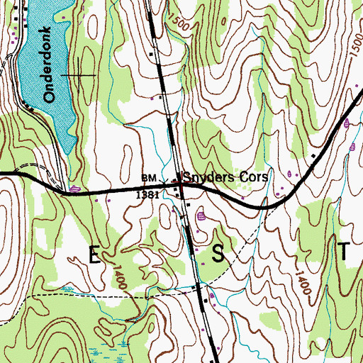 Topographic Map of Snyders Corners, NY