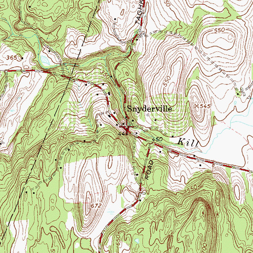 Topographic Map of Snyderville, NY