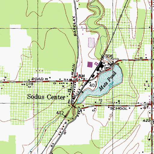 Topographic Map of Sodus Center, NY