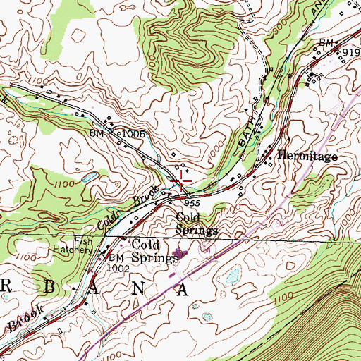 Topographic Map of Softwater Creek, NY