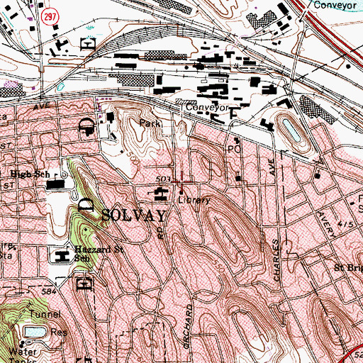 Topographic Map of Solvay, NY