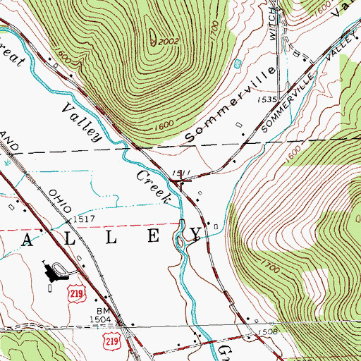 Topographic Map of Sommerville Valley, NY