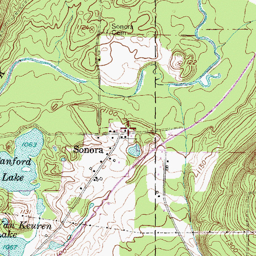 Topographic Map of Sonora, NY