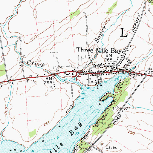 Topographic Map of Soper Creek, NY