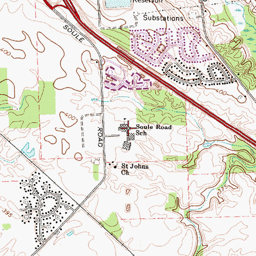 Topographic Map of Soule Road Middle School, NY