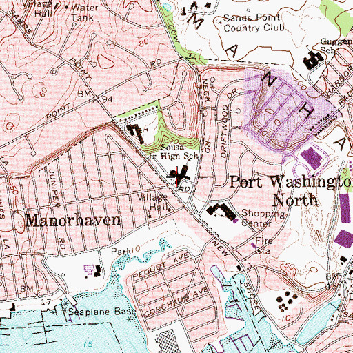 Topographic Map of John Philip Sousa Elementary School, NY