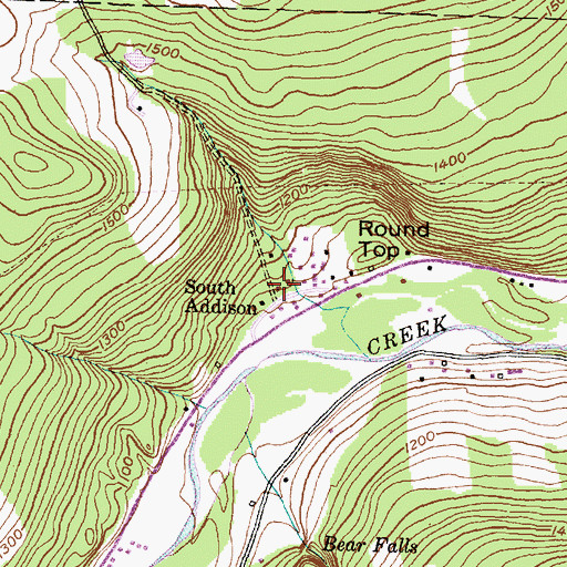 Topographic Map of South Addison, NY