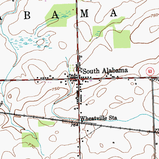 Topographic Map of South Alabama, NY