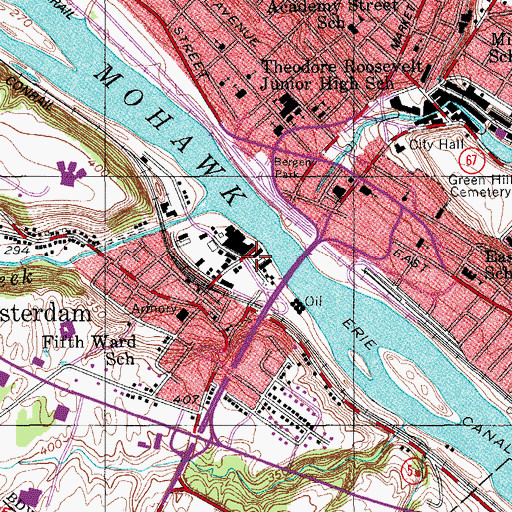 Topographic Map of South Amsterdam, NY