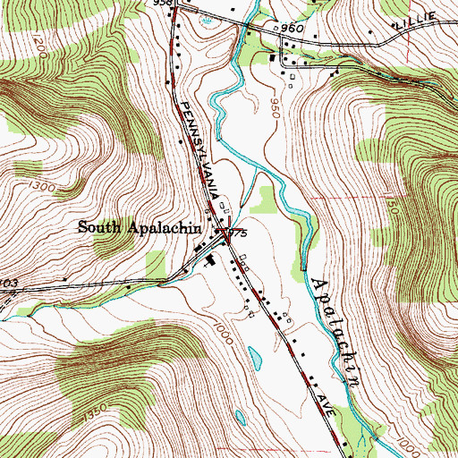 Topographic Map of South Apalachin, NY