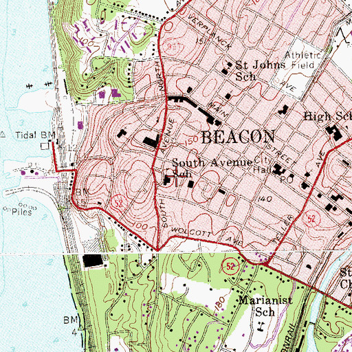 Topographic Map of South Avenue School, NY