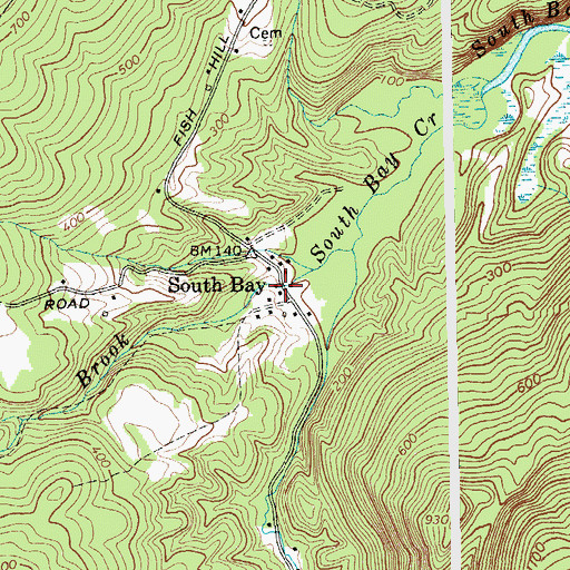 Topographic Map of South Bay, NY