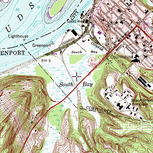 Topographic Map of South Bay, NY