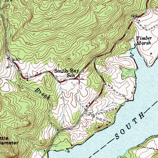 Topographic Map of South Bay School, NY