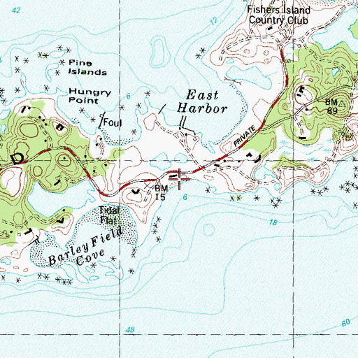 Topographic Map of South Beach, NY