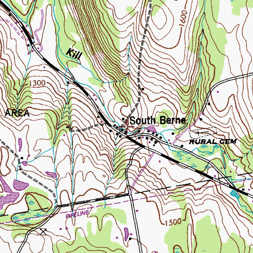 Topographic Map of South Berne, NY