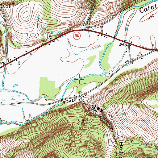 Topographic Map of South Branch Catatonk Creek, NY