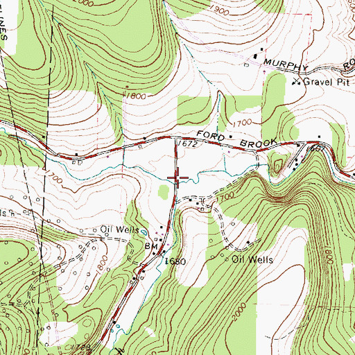 Topographic Map of South Branch Ford Brook, NY