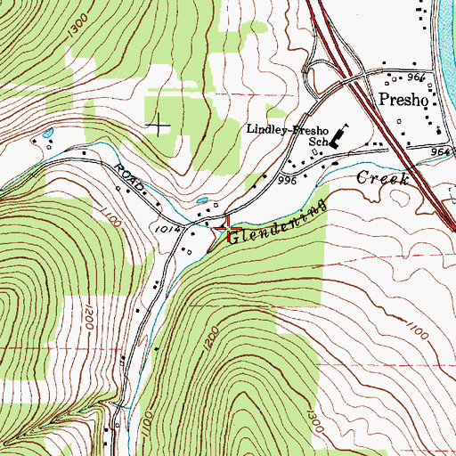 Topographic Map of South Branch Glendening Creek, NY