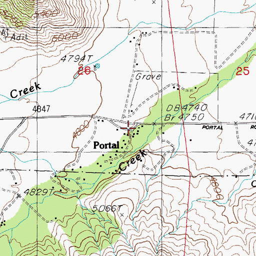 Topographic Map of Portal, AZ