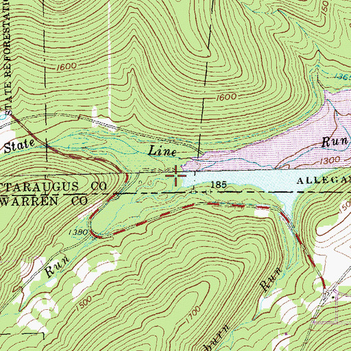 Topographic Map of South Branch State Line Run, NY