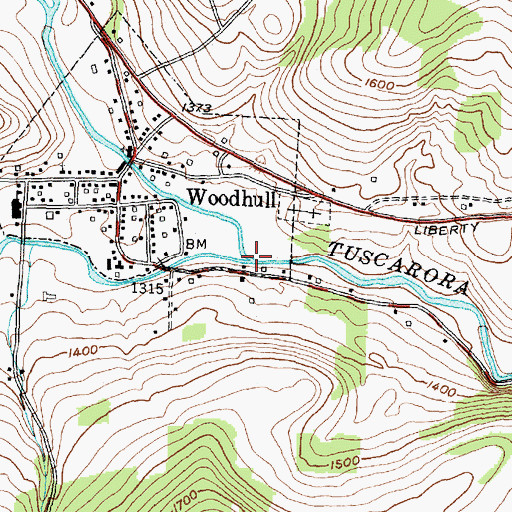 Topographic Map of South Branch Tuscarora Creek, NY