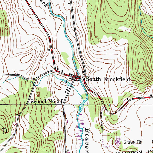 Topographic Map of South Brookfield, NY
