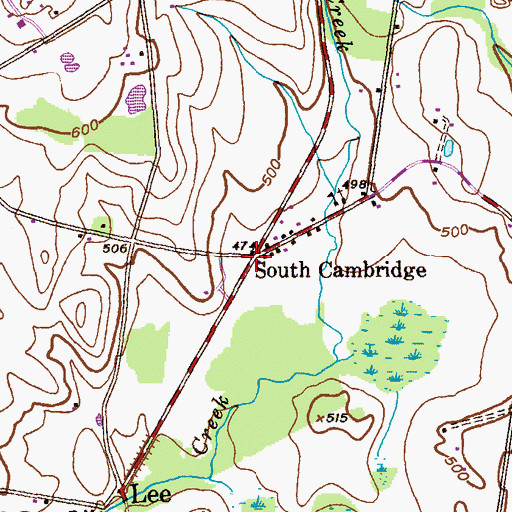 Topographic Map of South Cambridge, NY