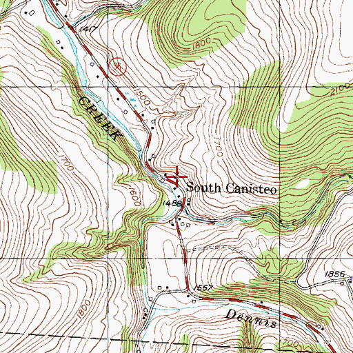 Topographic Map of South Canisteo, NY