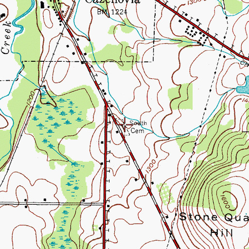 Topographic Map of South Cemetery, NY