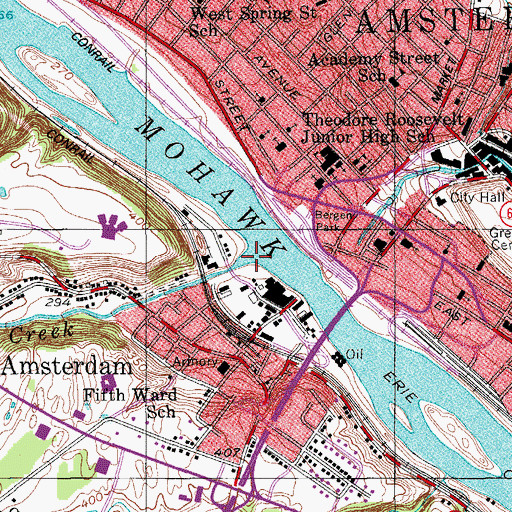 Topographic Map of South Chuctanunda Creek, NY